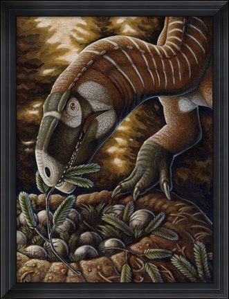 Framed Plateosaurus Dinosaur Nest Print