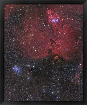 Framed Nebula in Monoceros Print