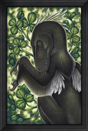 Framed Deinonychus Antirrhopus from the Cretaceous Period Print