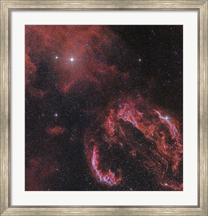 Framed Veil Nebula in the Constellation Cygnus Print