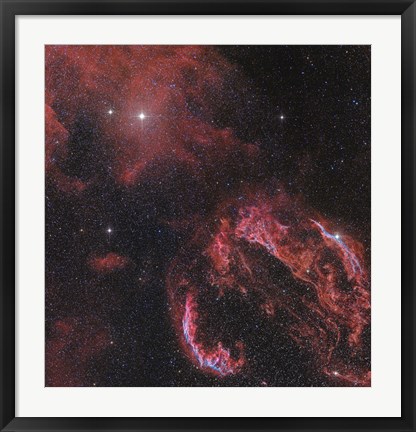 Framed Veil Nebula in the Constellation Cygnus Print