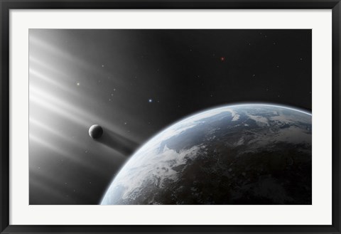 Framed Strange Alien Light Approaches the Earth Print