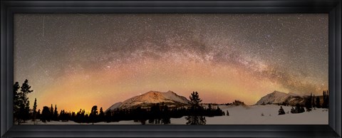 Framed Aurora Borealis and Milky Way over Yukon, Canada Print