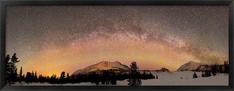 Framed Aurora Borealis and Milky Way over Yukon, Canada Print