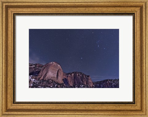 Framed La Ventana arch with the Orion Constellation Rising Above Print