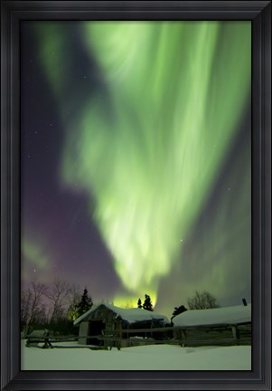 Framed Aurora Borealis and the Big Dipper Whitehorse, Yukon, Canada Print
