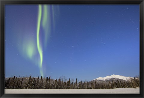 Framed Aurora Borealis near Mayo, Yukon, Canada Print