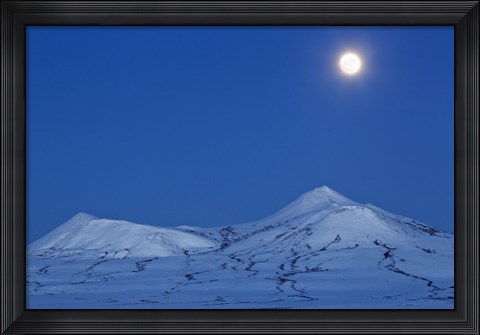 Framed Full moon over Ogilvie Mountains Print