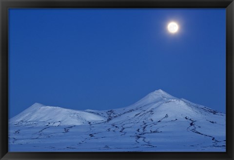 Framed Full moon over Ogilvie Mountains Print