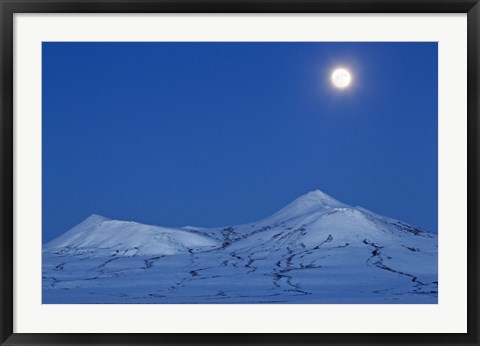Framed Full moon over Ogilvie Mountains Print