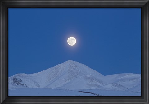 Framed Full Moon over Ogilvie Mountains, Canada Print