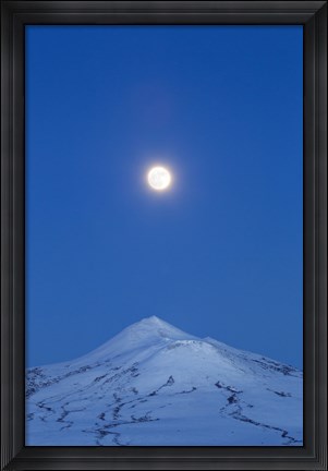 Framed Full Moon over Ogilvie Mountains, Canada (vertical) Print
