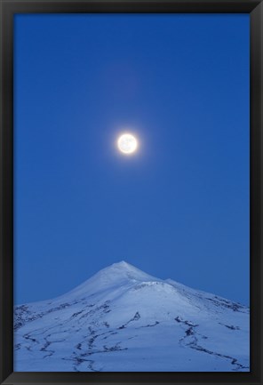 Framed Full Moon over Ogilvie Mountains, Canada (vertical) Print