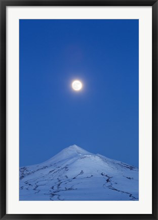 Framed Full Moon over Ogilvie Mountains, Canada (vertical) Print