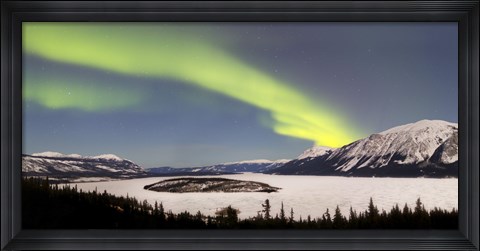 Framed Aurora Borealis over Bove Island, Yukon, Canada Print