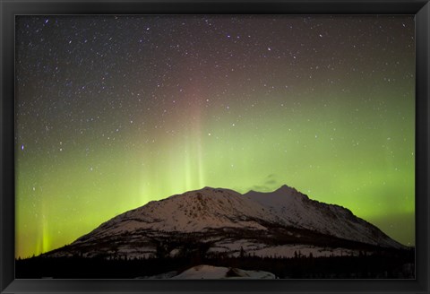 Framed Aurora Borealis and Milky Way over Carcross Desert Print