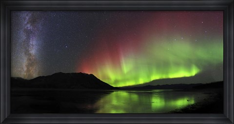 Framed Aurora Borealis, Milky Way and Big Dipper Print
