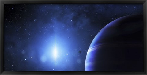 Framed Star Glows on a Nearby Gas Giant Print