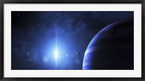 Framed Star Glows on a Nearby Gas Giant Print