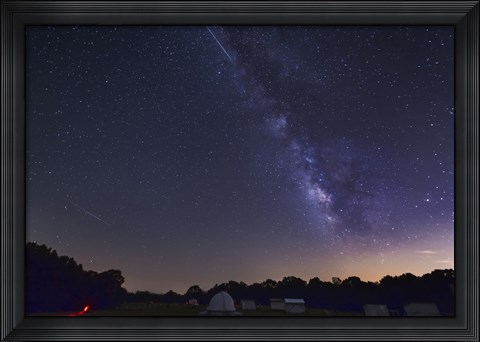 Framed Milky Way and Perseid Meteor Shower, Oklahoma Print