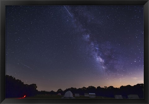 Framed Milky Way and Perseid Meteor Shower, Oklahoma Print