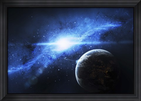 Framed Paradise World with a Huge City Print