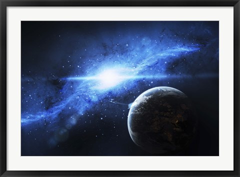 Framed Paradise World with a Huge City Print