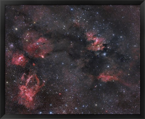 Framed Nebulosity in the Cepheus Constellation Print