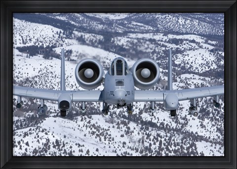 Framed A-10C Thunderbolt over Idaho with Snow Print