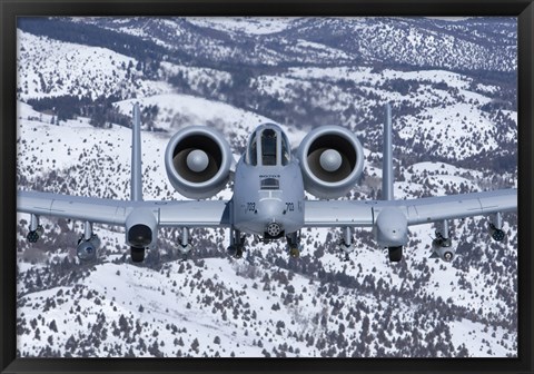 Framed A-10C Thunderbolt over Idaho with Snow Print