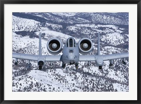 Framed A-10C Thunderbolt over Idaho with Snow Print