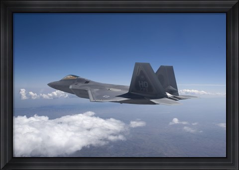 Framed F-22 Raptor Flies Around Southern New Mexico Print