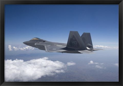 Framed F-22 Raptor Flies Around Southern New Mexico Print