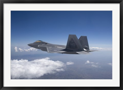 Framed F-22 Raptor Flies Around Southern New Mexico Print