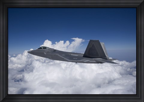 Framed F-22 Raptor over New Mexico Print
