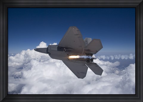 Framed F-22 Raptor Releases a Flare Print