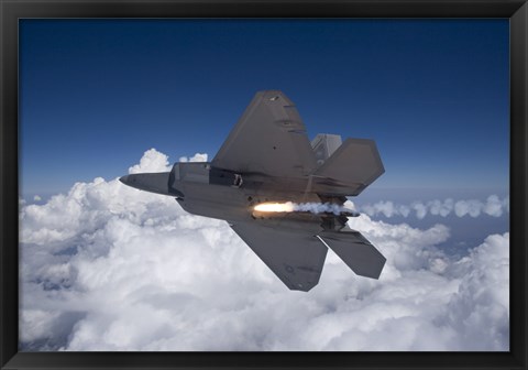 Framed F-22 Raptor Releases a Flare Print