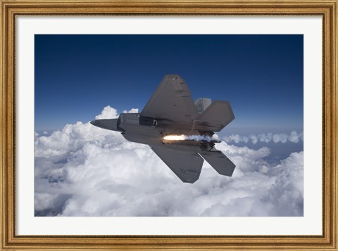 Framed F-22 Raptor Releases a Flare Print