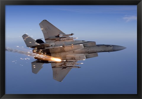 Framed F-15 Eagle Releases a Flare Print