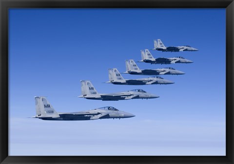 Framed Six F-15 Eagles Fly in Formation Print