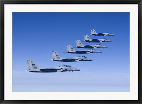 Framed Six F-15 Eagles Fly in Formation Print