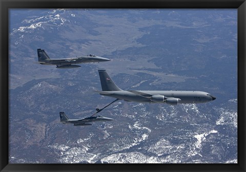 Framed Two F-15 Eagles Refueling Print