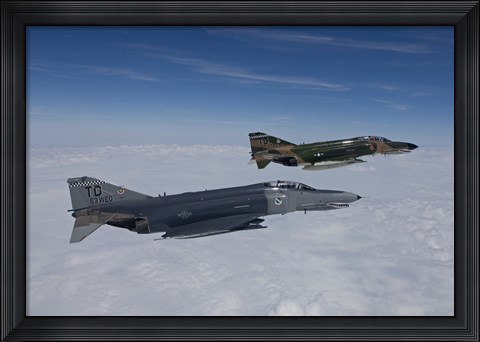 Framed Two QF-4E&#39;s Fly over the Gulf of Mexico Print