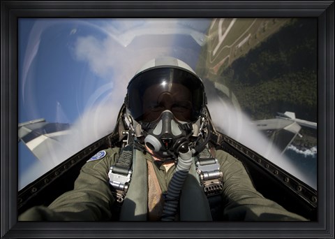 Framed View from the Cockpit of an F-16 Print