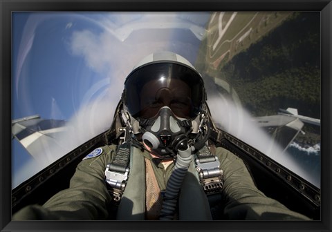 Framed View from the Cockpit of an F-16 Print