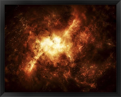 Framed Nebula Surrounded by Stars Print