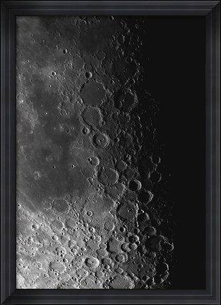 Framed Rupes Recta Ridge and Craters Pitatus and Tycho Print