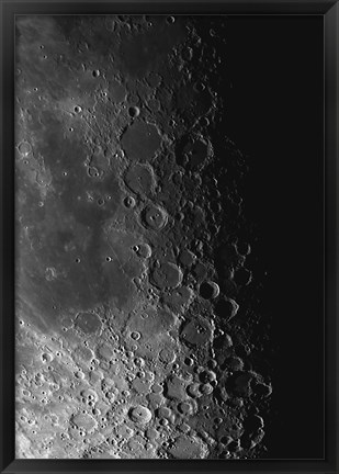 Framed Rupes Recta Ridge and Craters Pitatus and Tycho Print
