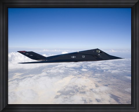 Framed F-117 Nighthawk Stealth Fighter in Flight over New Mexico Print