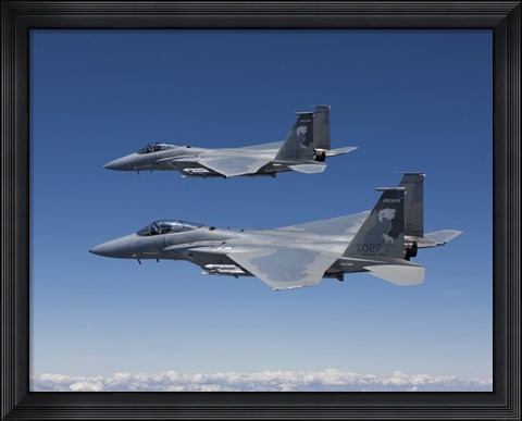 Framed Two F-15 Eagles over Oregon Print